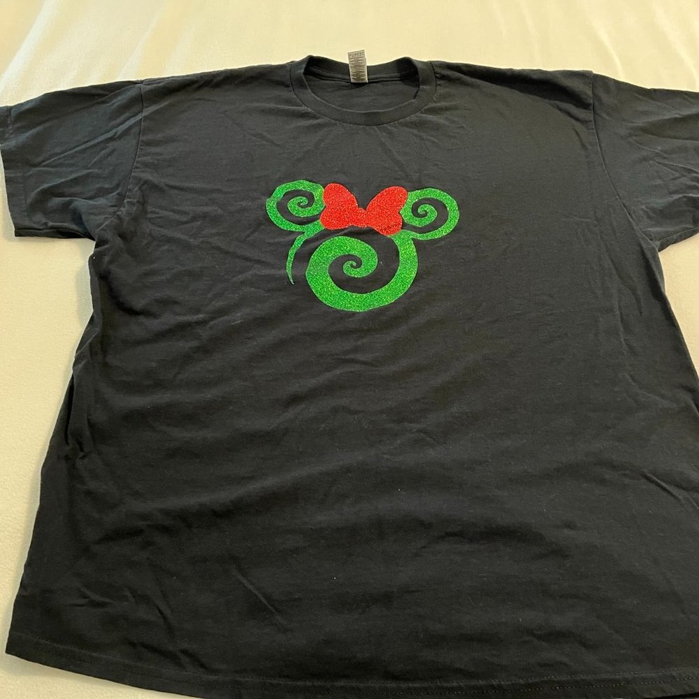 Disney Minnie Glitter Christmas Shirt Custom-made Size XL